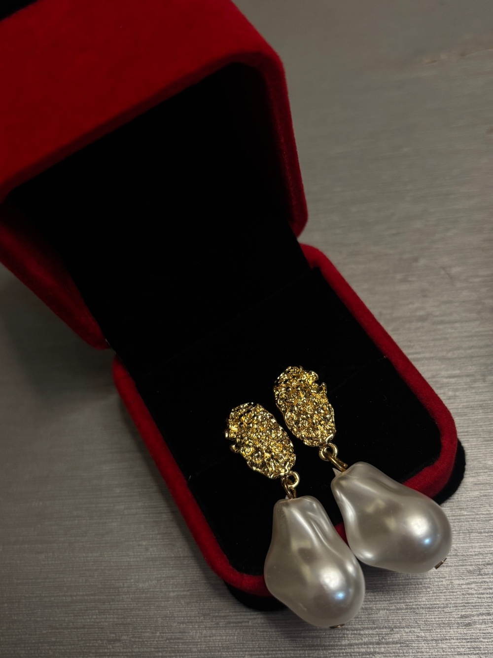 Gold & White Pearl Drop Earrings - Elegant Women’s Jewelry